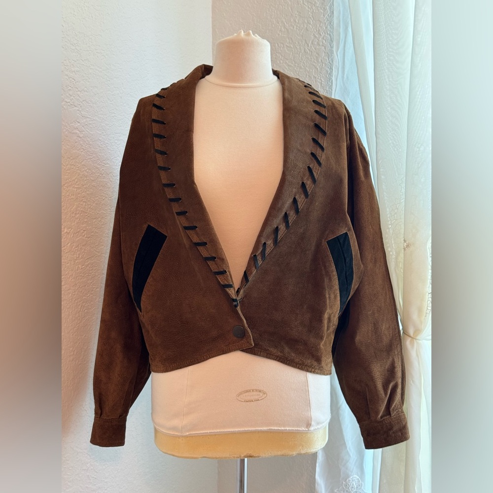 NEW VINTAGE Winlit Women's Suede Western Boho Chic Cowgirl 90s Jacket Size M